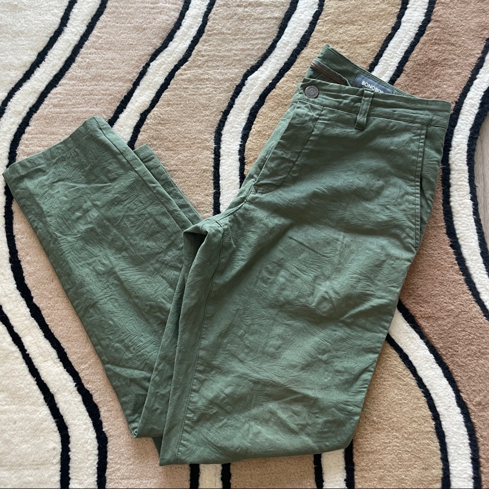 Bonobos Green Floor Print Pants - Skim fit